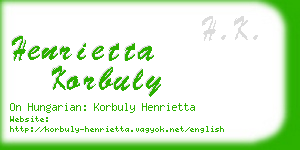 henrietta korbuly business card